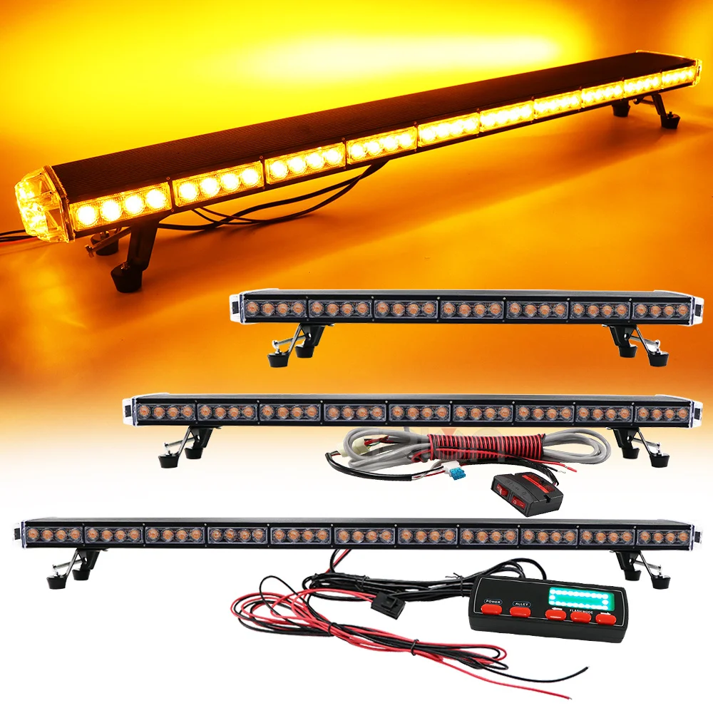 

33" - 71" 160cm 1.8M LED Strobe Flash Warning Light Bar Auto Car Truck Police Emergency Signal Lamp 12V 24V Red Blue Amber White