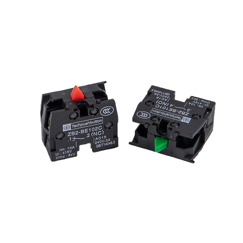 2pcs XB2 Push Button Switch ZB2-BE102C(NC) Contact Block ZB2-BE101C (NO)