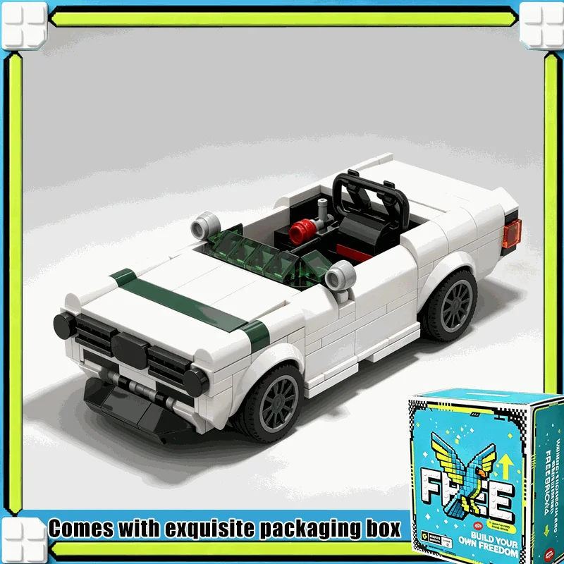 289PCS MOC Classic British Roadster Racing Car Building Blocks Vintage Convertible Vehicle Model Creative DIY Assembly Toy Gift