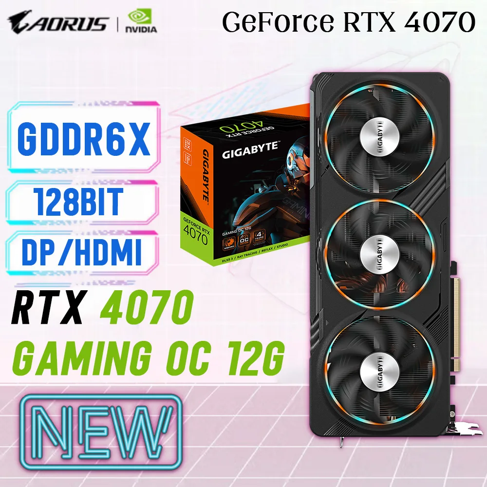 Игровая Видеокарта GIGABYTE GeForce RTX 4070 12 Гб GDDR6X PCI Express 4,0x16 ATX, видеокарта Nvidia 40 серии GPU для настольного ПК RTX 4070, графика