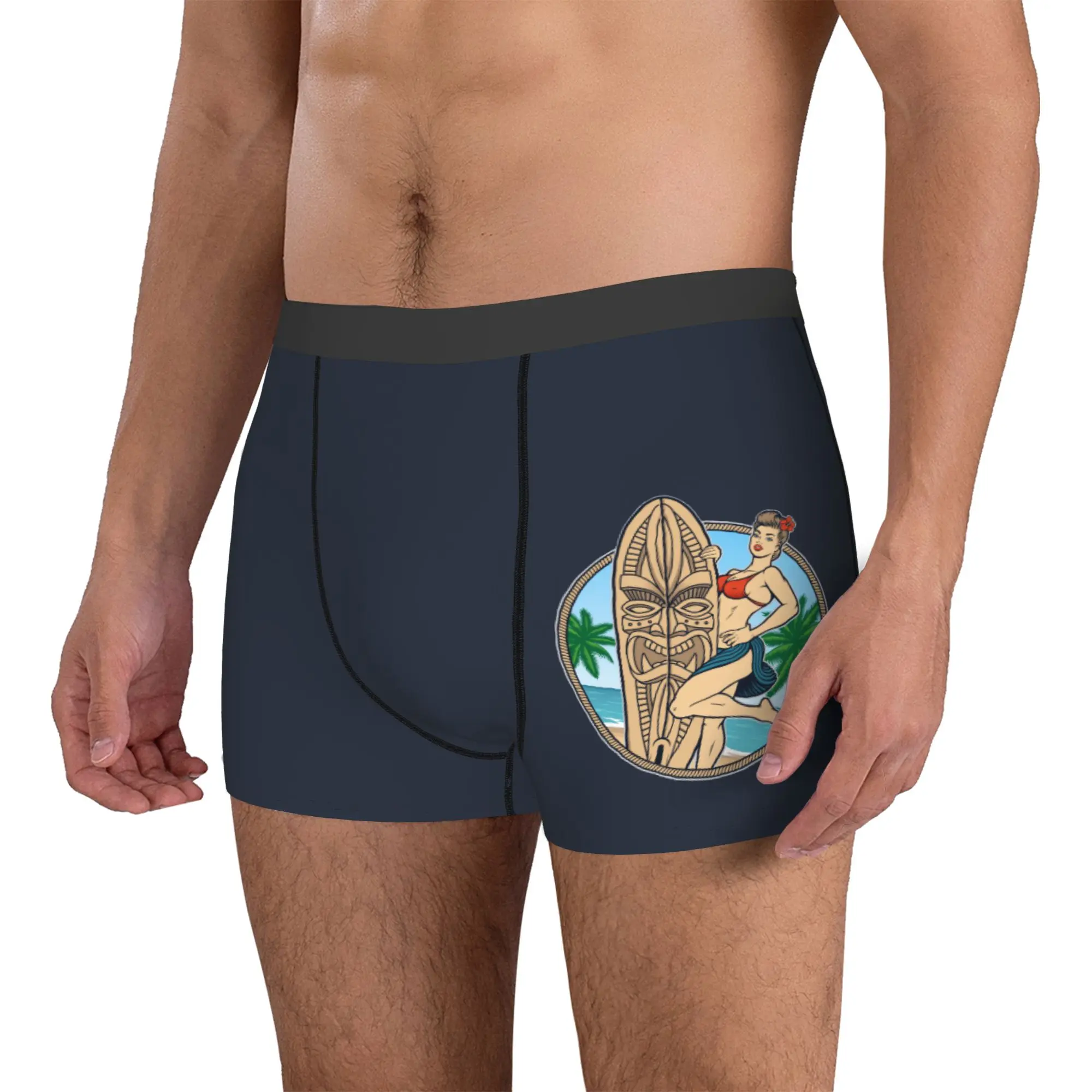 Custom Summer Girl Surfing Boxers Shorts Men's Beach Surfer Briefs Underwear Novelty Underpants
