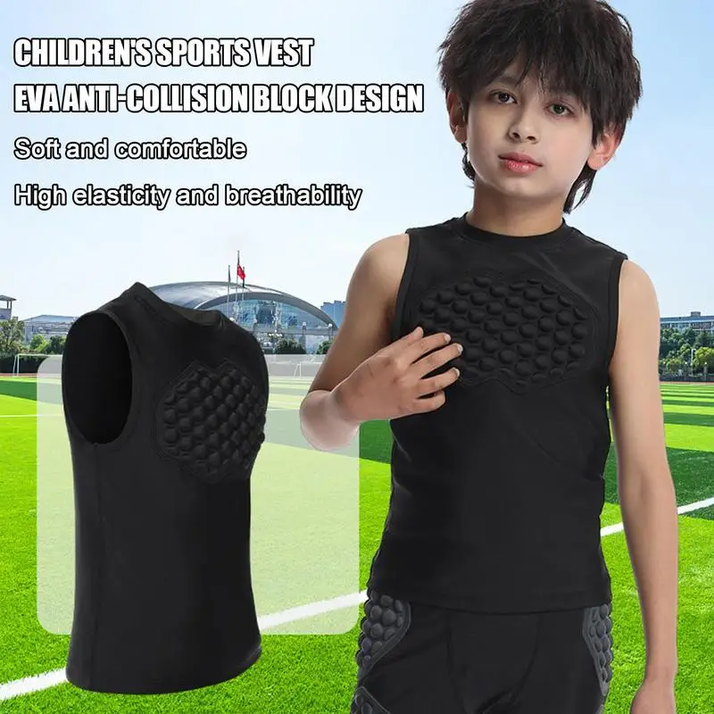 

Youth Baseball Chest Protector Youth Kids Boys Padded Compression Shirt & Vest Youth Boys Football Rib Protector Basketball