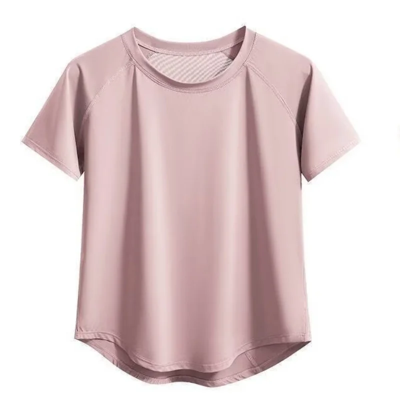 Summer fitness short sleeved t-shirt, women's new yoga training top, quick drying, breathable, loose sports morning running clot