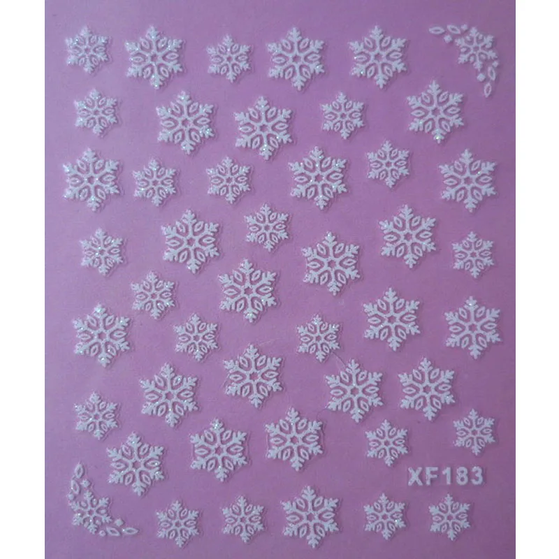 White 3D Snowflake Design Water Transfer Nails Art Sticker Lady Women Manicure Tools Nail Decoration Decals