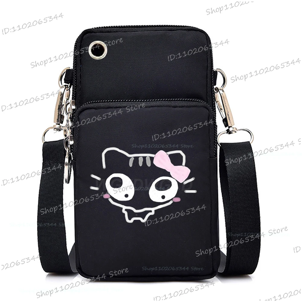 المرأة حقيبة الهاتف المحمول الصغيرة الكرتون ميمي الحيوان نمط محفظة حقيبة يد في سن المراهقة بنين بنات مضحك القطط الاتجاه حقيبة كروسبودي صغيرة #5