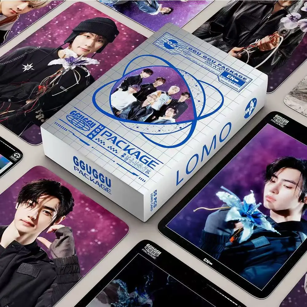 55 قطعة مجموعة Kpop Boy ألبوم جديد الرومانسية: بطاقات Lomo غير قديمة JUNGWON HEESEUNG JAY SUNOO SUNGHOON NI-KI بطاقات الصور هدية المشجعين