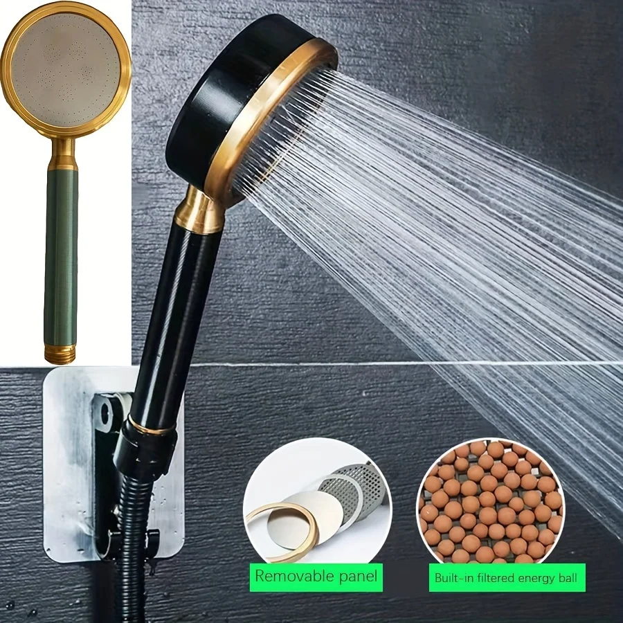 High-Pressure Handheld Shower Head Set - Stainless Steel Hose & Holder, Contemporary Metal Rain Shower - Boosted Water Pressure 