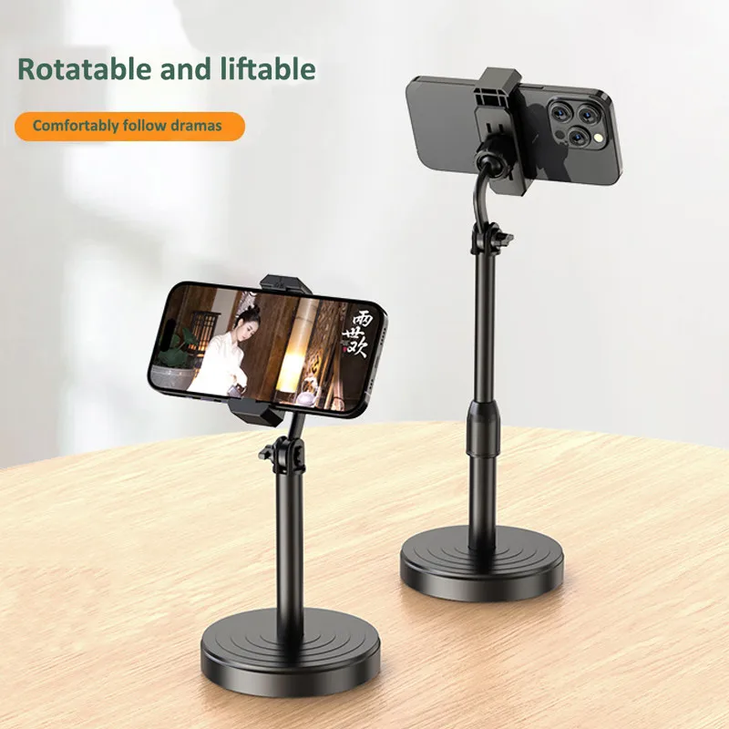 Suporte multifuncional para celular, suporte para transmissão ao vivo, altura ajustável, suporte telescópico portátil ao vivo