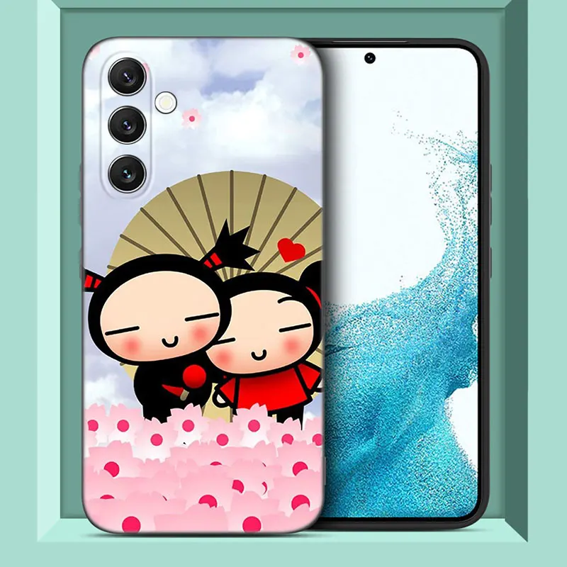 Pucca And Garu Phone Case For Samsung A13 A22 A24 A32 4G A23 A25 A34 A35 A52S A53 A54 A55 A73 5G A12 A14 A15 A31 A33 A50 A51 A72