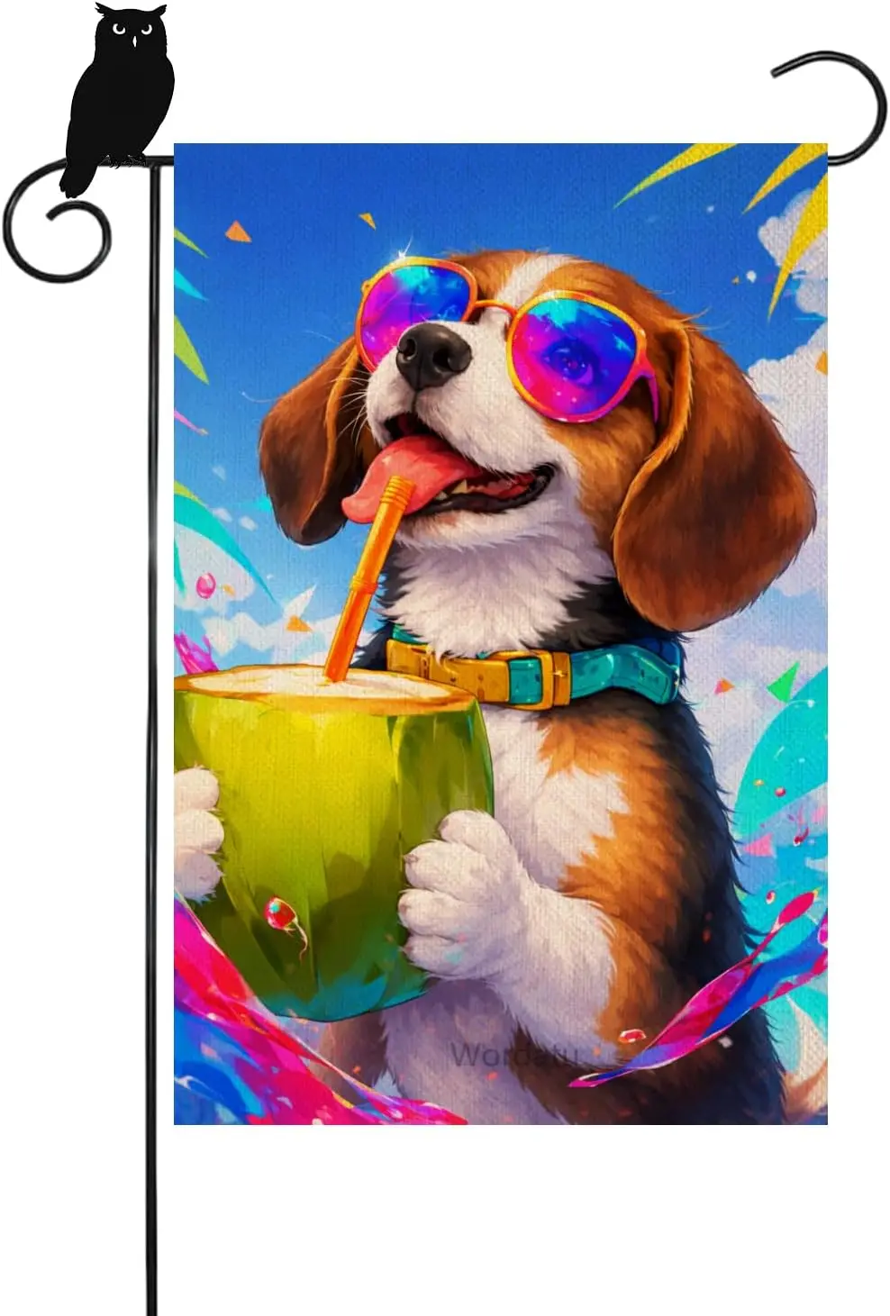 Summer and Spring Garden Flag Beagle 12x18 Inch Double Sided Seasonal Yard Flag for Outside Decoration Small Seasonal Decor  AAM