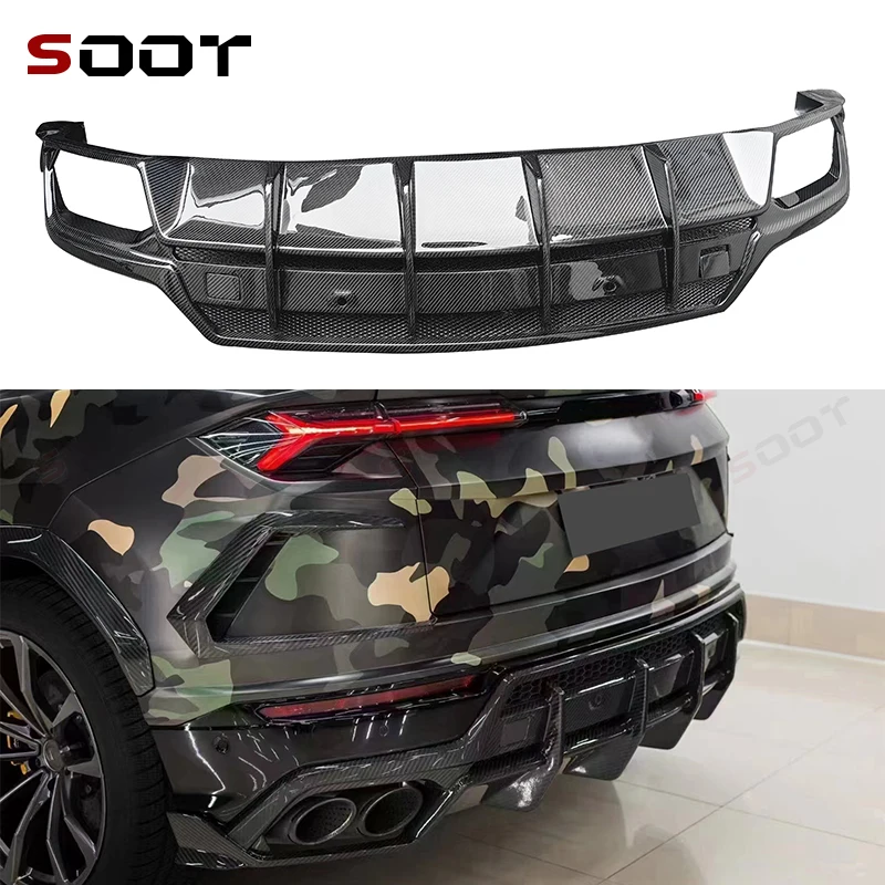 

For Lamborghini URUS 2017-2021 Carbon Fiber Rear Diffuser Rear Bumper Splitter Lip Diffuser Cover Upgrade Auto Parts