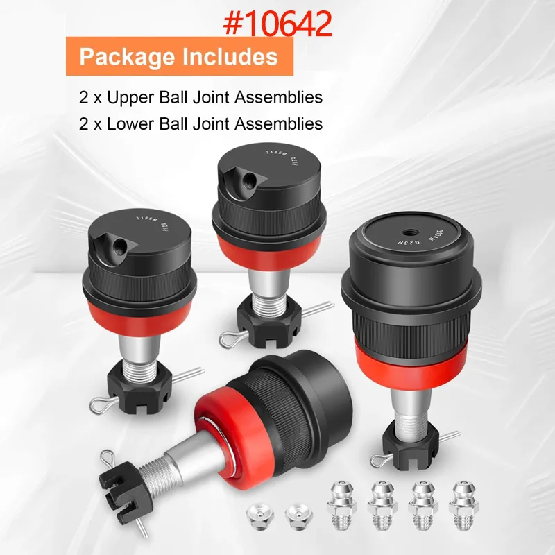 

Heavy Duty Replacement Ball Joints Compatible with Jeep TJ XJ YJ ZJ 1987-2006, Set of 4 Ball Joints Replace 10642