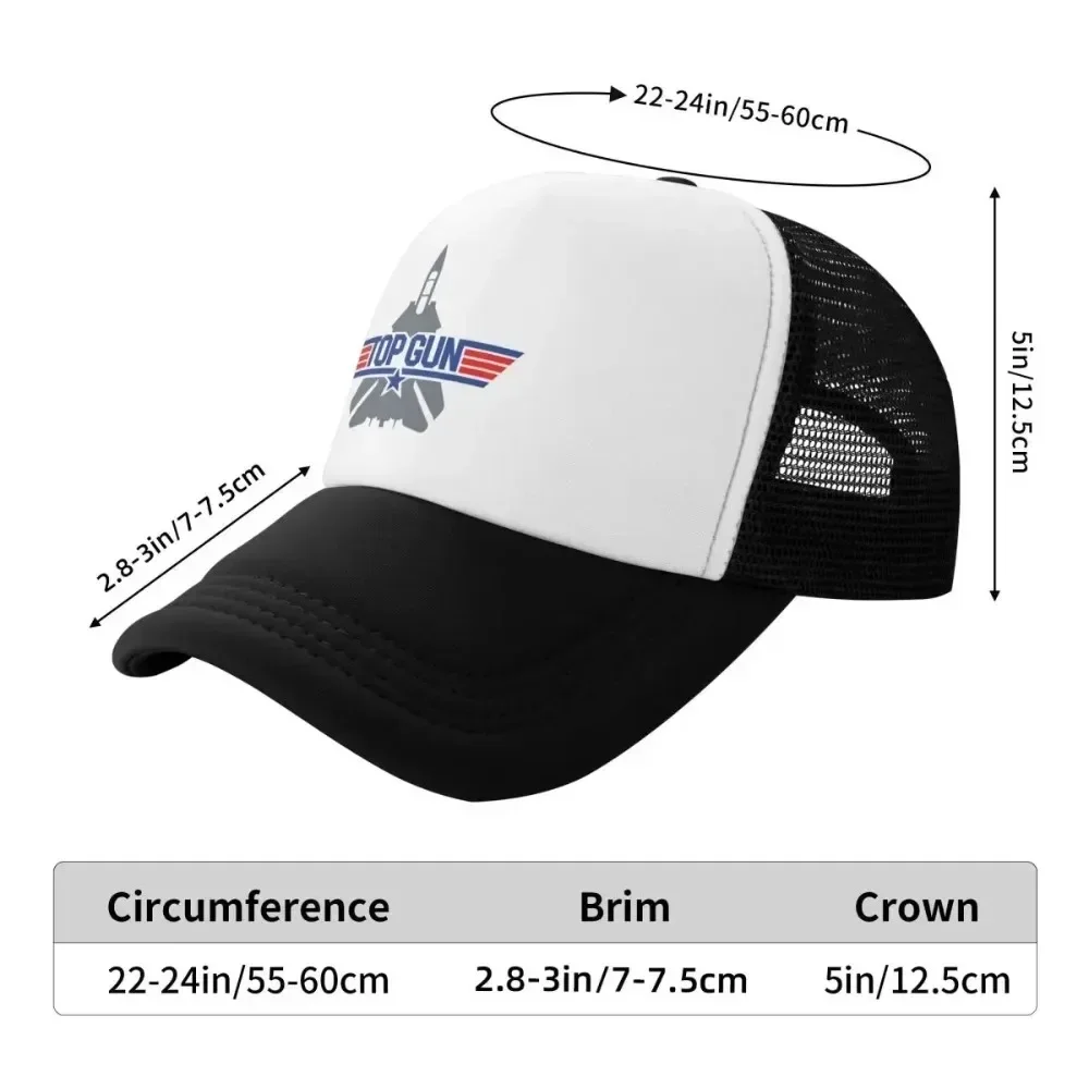 Personalizado Punk Unisex Fighter Jets Top Gun Trucker Hat Adulto Maverick Película Gorra de béisbol ajustable Hombres Mujeres Deportes Papá Sombrero
