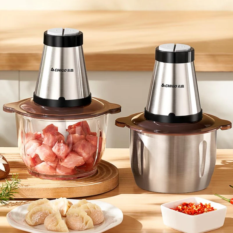 Мясорубка, электрическая, 2 скорости, чаша из стекла/нержавеющей стали, домашний электрический небольшой кухонный комбайн, кухонная техника, Küche