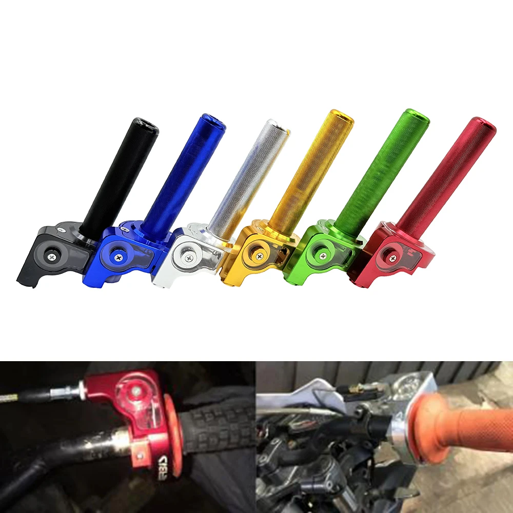 22mm 7/8'' CNC Aluminum Motorcycle Throttle Grip Quick Twister for CRF50 KLX SSR TTR 110-250cc Dirt Bike ATV