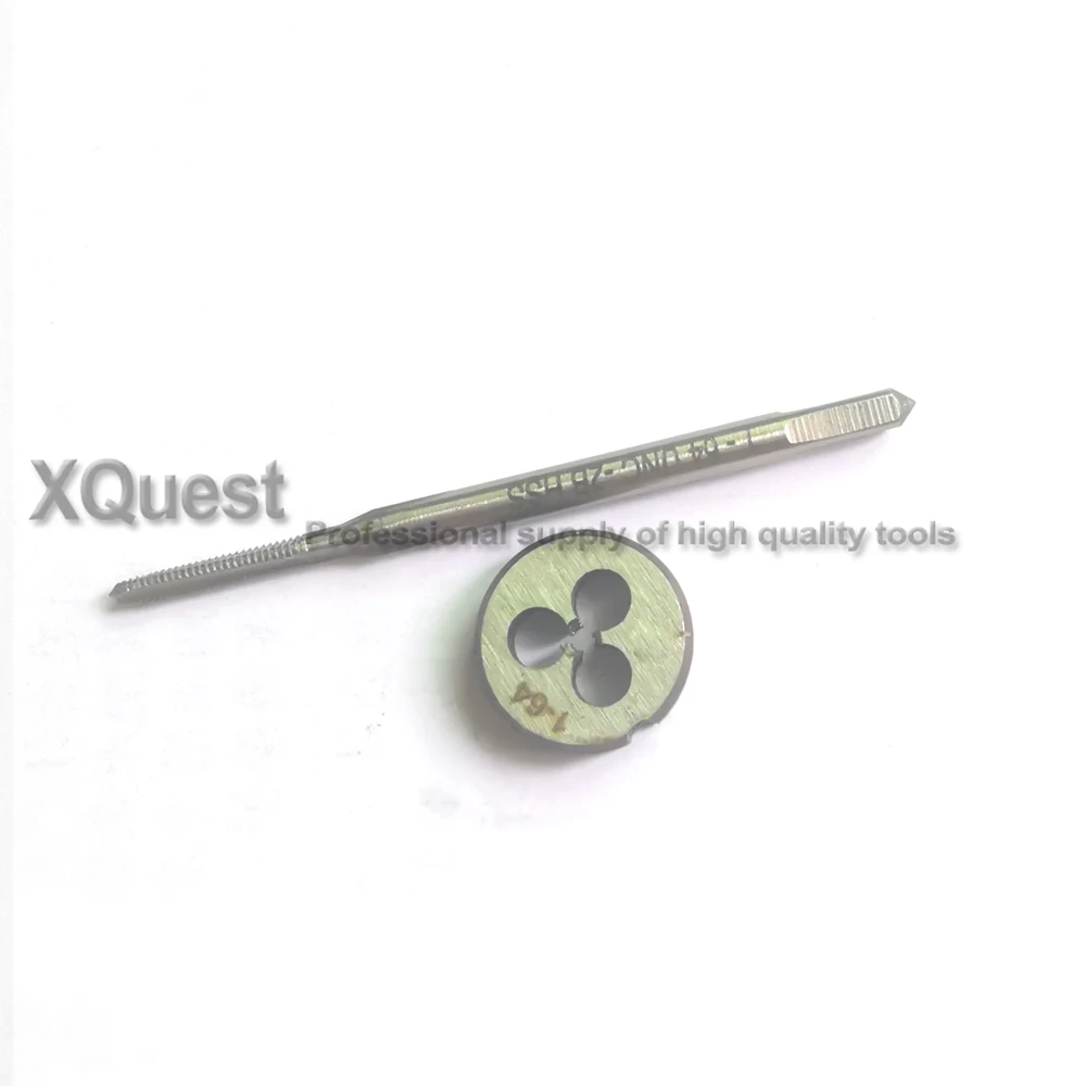 2pcs Right hand Unified thread tap and die set Fine screw dies taps UNC UN 0-80 1-64 2-56 4-40 5-40 6-32 8-32 10-24 12-24 1/4 #0