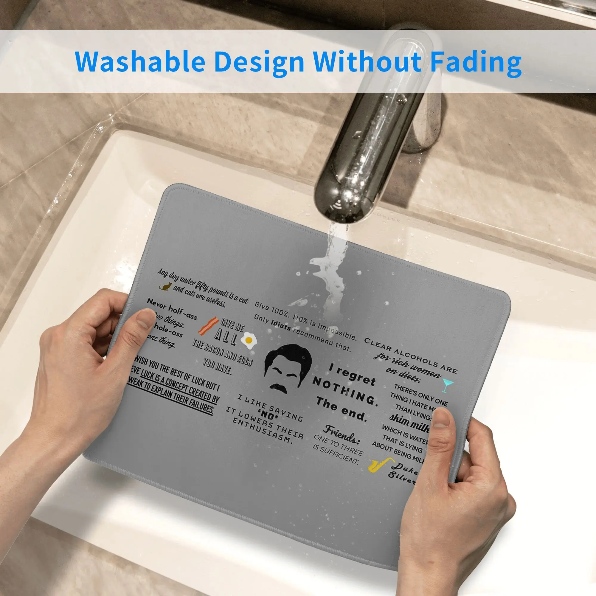 Ron Swanson - Podkładka pod mysz z cytatami Podkładka pod klawiaturę komputerową Podkładka pod mysz Gaming PC Laptop Podkładka na biurko Akcesoria biurowe Podkładki na stół