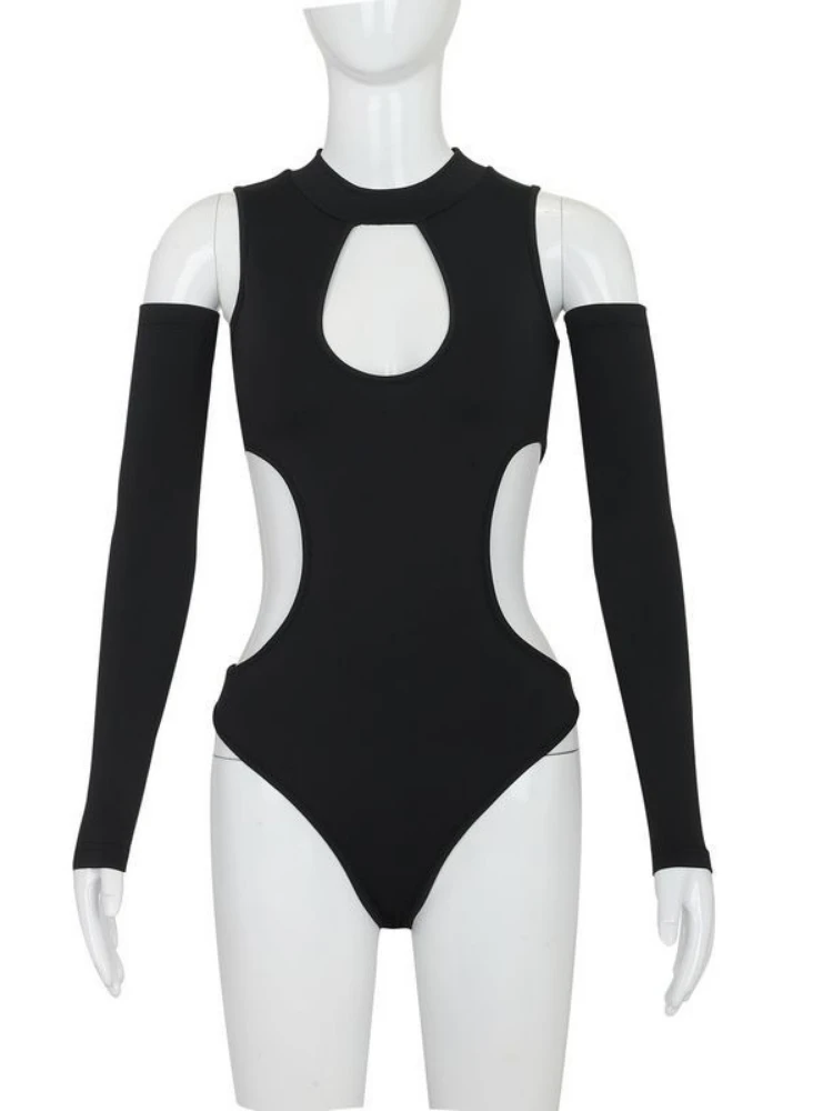 2025 Y2K 스타일 여성 섹시 블랙 점프수트 스트리트웨어 빈티지 홀로우 아웃 그런지 베스트 하라주쿠 백리스 바디콘 캐미솔 여성복