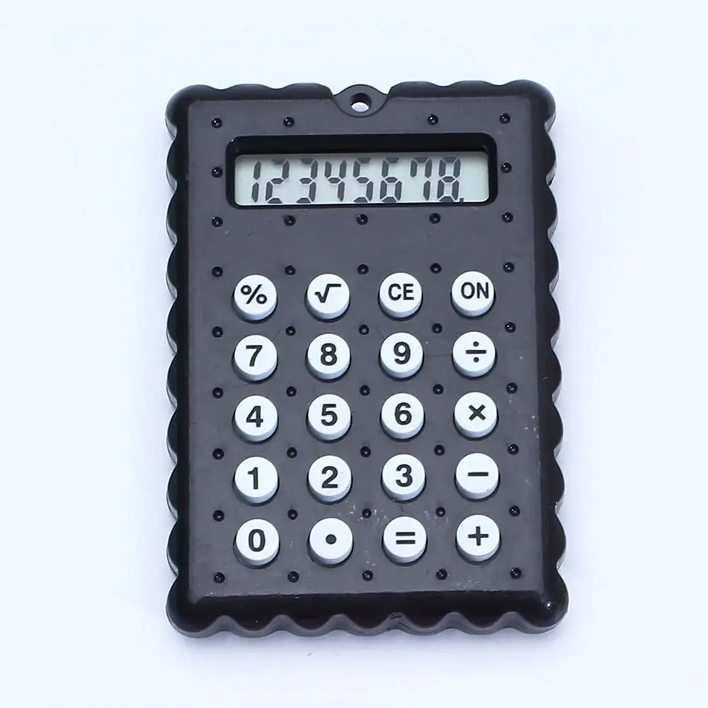 Battery Mini Calculator High Quality 8-Digit Display Biscuit Shape Scientific Calculators Mini Battery Calculator Stationery