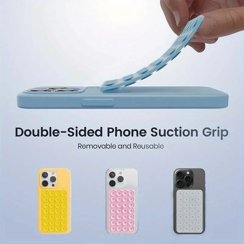 Soporte de celular de silicona con ventosa, con agarre fuerte de doble cara sin manos, almohadilla de fijación para video, succión de goma de silicona, funda de silicona 2