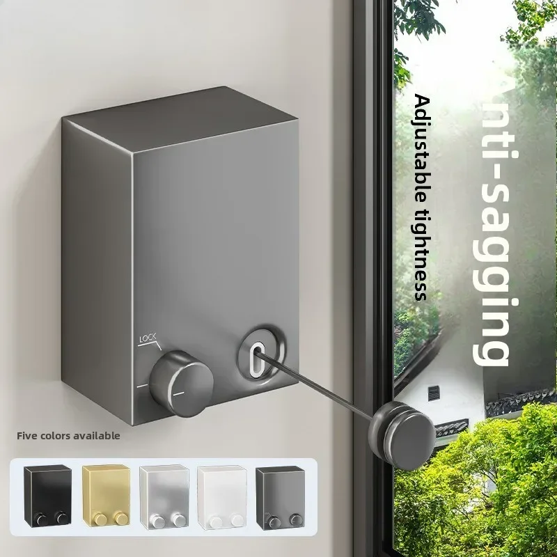 

Invisible Clothesline Shrink Drying Clothes Artifact Indoor Non Perforated Bathroom Retractable Balcony Steel Wire Rope Rack