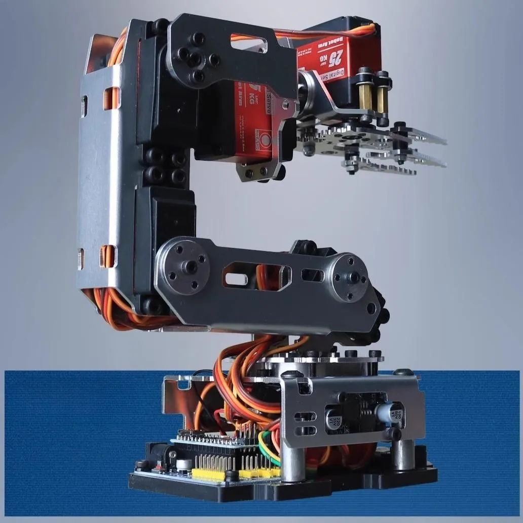 Bras Programmable Robot de haute qualité, support en alliage d'aluminium 6 Dof, bras mécanique en métal, contrôle par application pour Robot Arduino, Kit de bricolage