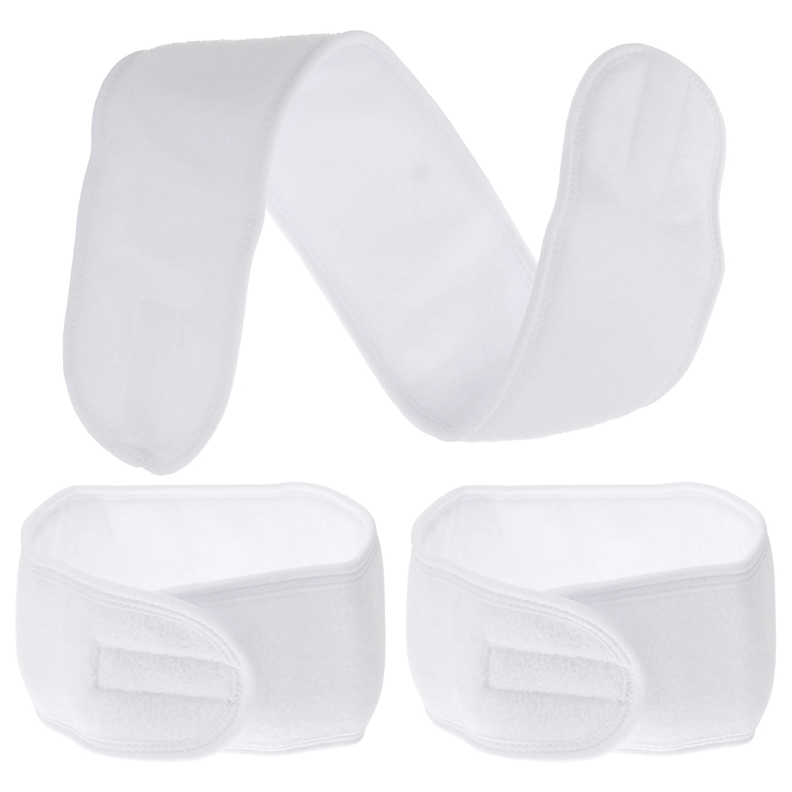 

Набор из 3 дышащих эластичных повязок для волос для женщин: для макияжа, умывания, йоги, бега, спорта, тюрбан, браслет