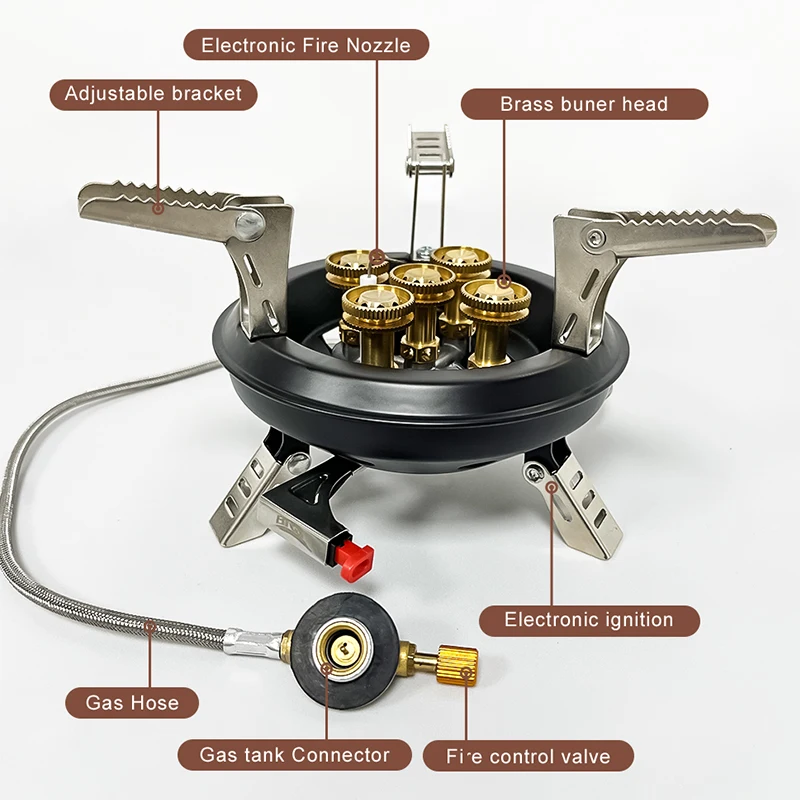 BRS-201A Portable Camping Gas Stove 16000W High Pressured Propane Butane Gas Burner Outdoor Emergency Stove with Piezo Ignition