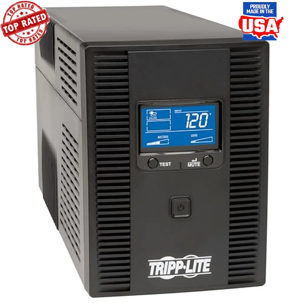 1500VA UPS Battery Back Up with AVR LCD Display-10 Outlets-USB-Tel & Coax Protection-Ups Power Backup-Surge Protection-Line