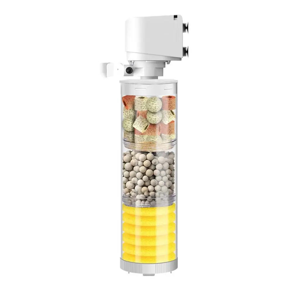 1Pcs Submersible Aquarium Filter Pump Internal Filter Built-In Fish Tank Filter 3 in 1 Wave Maker Fish Tank Air Pump Aquarium