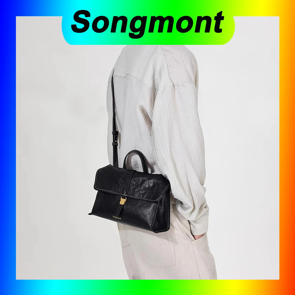 Songmont Traveling Small Crossbody Bag Vegetable Tanned Cowhide Shoulder Crossbody Bag