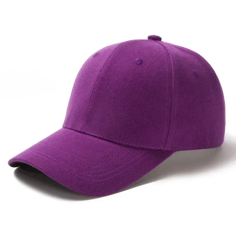 Casquette de baseball unisexe solide à 6 panneaux, chapeau d\'été pour hommes et femmes, bord incurvé, réglable, rouge, blanc, violet, gris, noir, 03