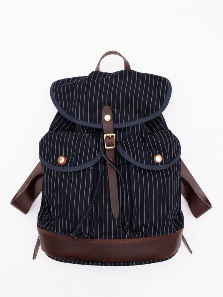 Mochila Unisex de Lona y Cuero para Parejas, Uso Diario, Cierre, Estilo Retro Americano, Mochila para Mujer, Mochilas, Rucksacks