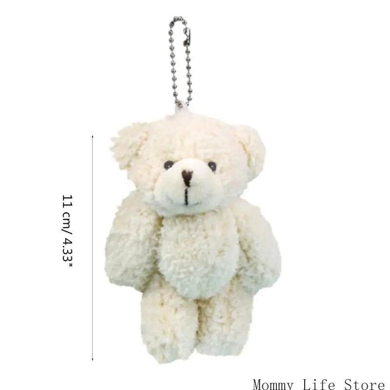 Plush Bear Keychain Furry Cartoon Stuffed Animal Backpack Pendant, Kids Birthday Gift & Valentine Ornament
