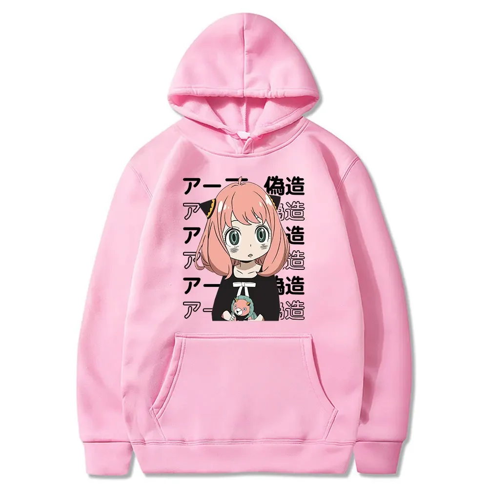 Japan Anime Spy X Family Anya Forger Cute Printed Hooded Men Women Comfortable Hoodies Oversized Pullover Harajuku Sweatshirt