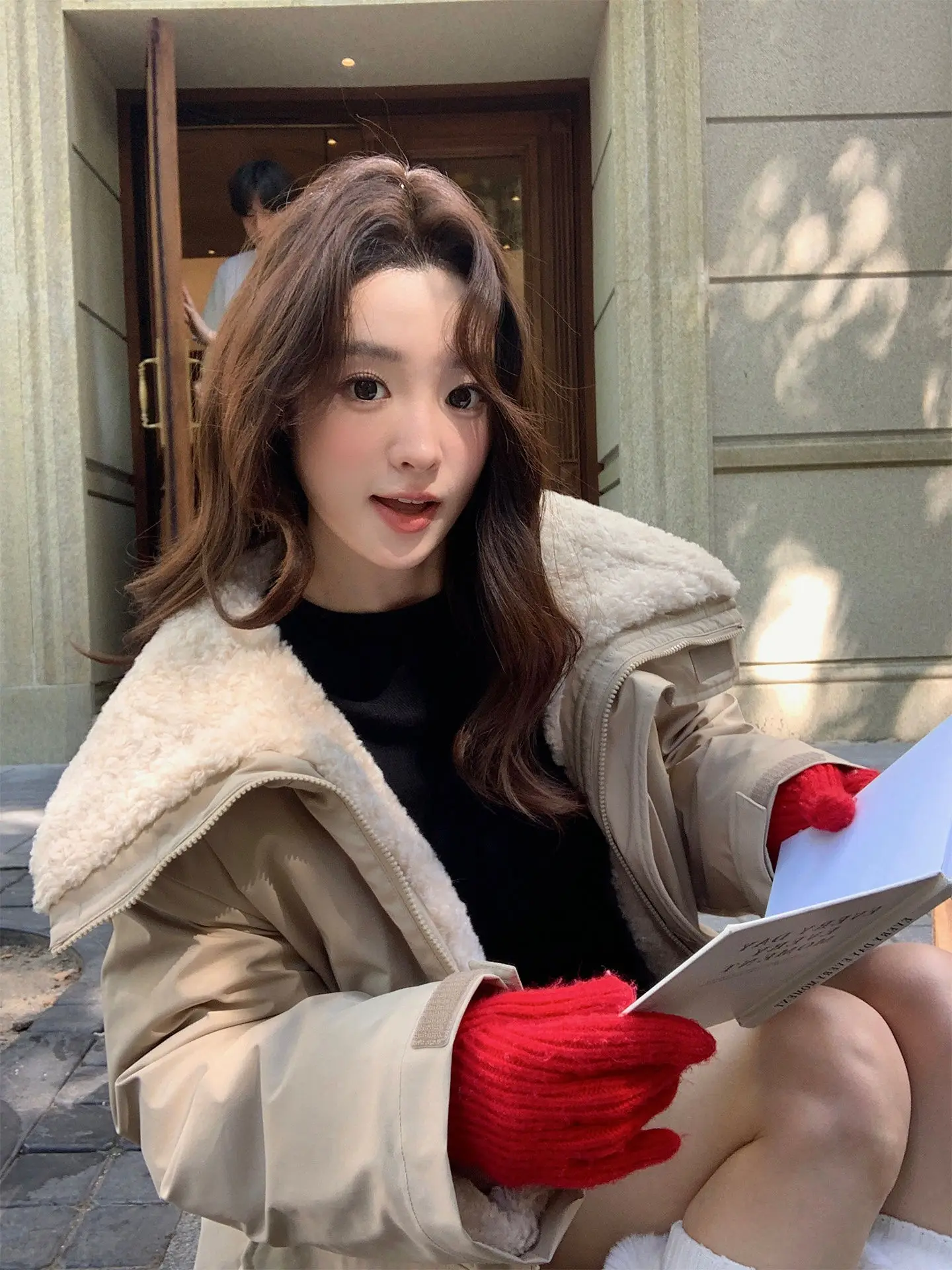 

Parkas Curvy Womens Winter Warm Windproof Slim-Fitting Buckle Short-Style Cotton Elastic Full-Zip Outdoor Fuzzy Wadding Youthful