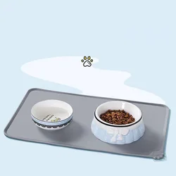 Dog Cat Bowl Food Mat with High Lips Silicone Non-Stick Waterproof Pet Food Feeding Pad Puppy Feeder Tray Water Cushion Placemat