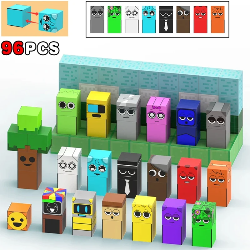 

Sprunkie Figures Magnetic Blocks Set Build Mine Magnet World Frozen Edition Sensory Toys Princess Castle Birthday Easter Gifts