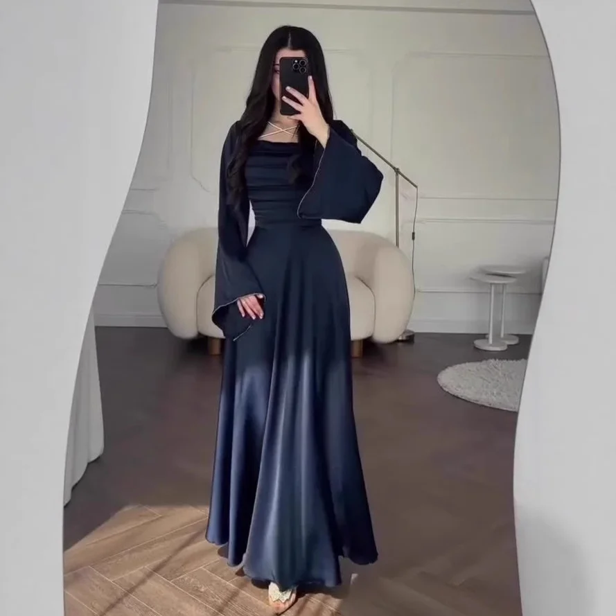 Ele Vintage Long Sve Women's Dr Waist Cinched Summer New Arrival Gown Cotton Polyester Material Fi Tail Skirt