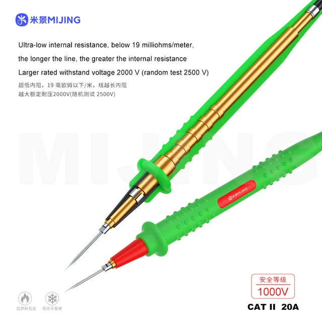 Mijing BX-11 BX-12 Multimetr Sonda Gld-pated do multimetru cyfrowego Prąd Napięcie Końcówka igłowa Przewód pomiarowy Pióro Naprawa kabla