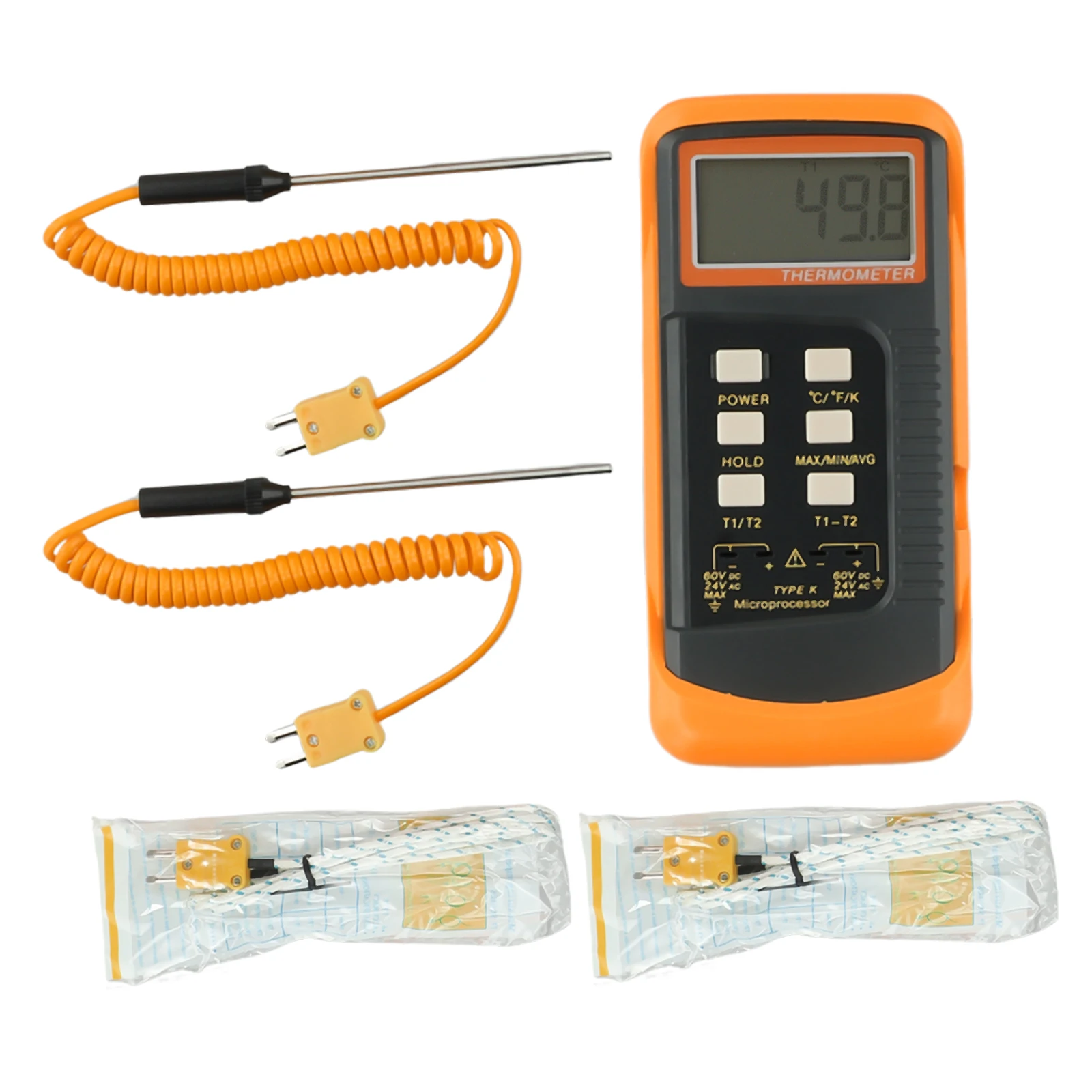 Temperature Meter K Type Thermocouple Sensor Probe Detector Meter -50°C To 1300°C LED 6802 II Digital Thermometer
