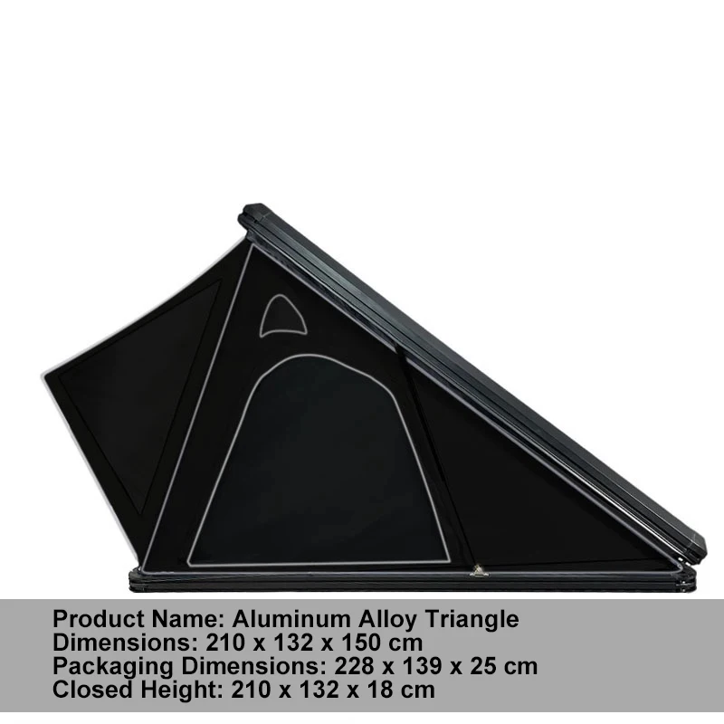 

Heavy Duty Pop Up Triangle Aluminum Hard Shell 3-4 Person Roof Top Tent for Outdoor Camping