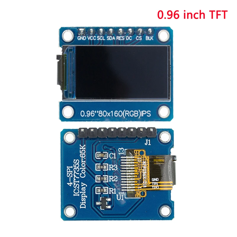 TFT Display 0.96/1.3/1.44/1.8/2.4/2.8 Inch IPS 7P SPI HD 65K TFT Full Color LCD Module ST7735 Drive IC 80*160 For Arduino