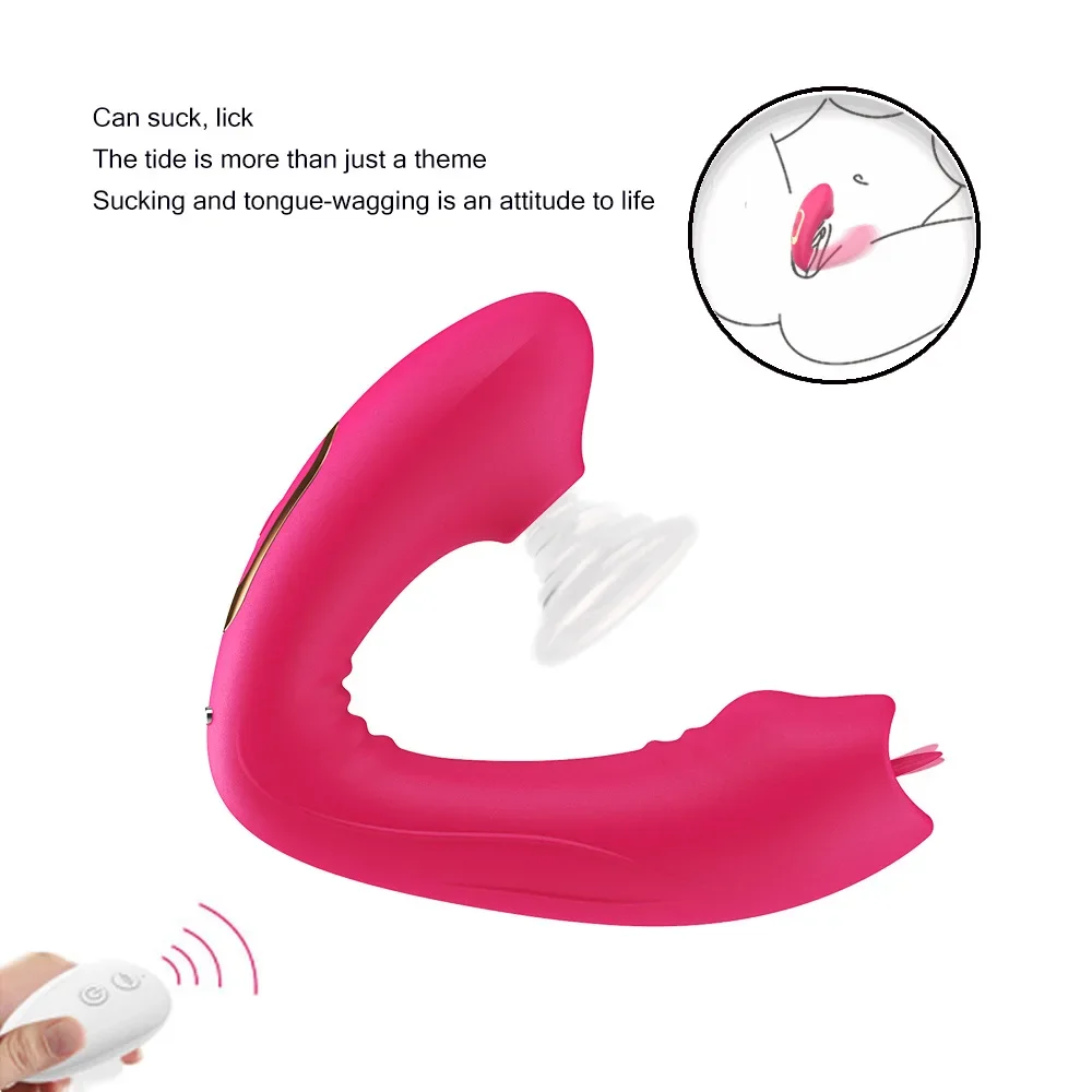 Double Head Tongue Licking Vibrator G-Spot Nipple Sucking Clit Stimulation Adult Toys Vibrating Silicone Sex Toys for Women