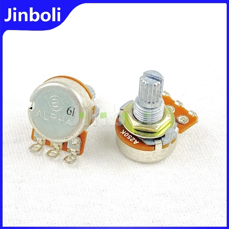 2PCS 16 Type Single A250K A500K Electric Guitar Bass Volume Tone Potentiometer Flower Shaft 15MM 3Pins