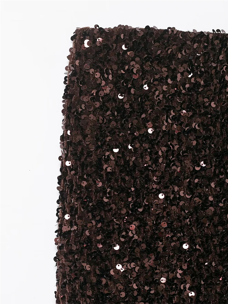 Women Wrap Skirts 2025 Women Autumn New Fashion Sequin Decoration High Waist Long Skirts Women Elegant Party Skirts