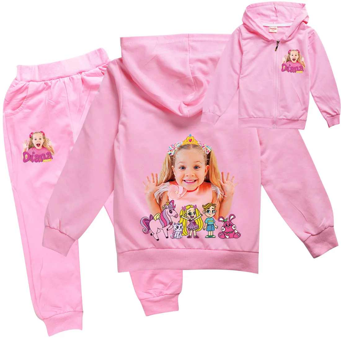 

Diana and Roma Show Clothes Kids Clothing Baby Girls Hoody Zipper Jackets+Pants 2pcs Set Toddler Boys Outfits Children's Sets