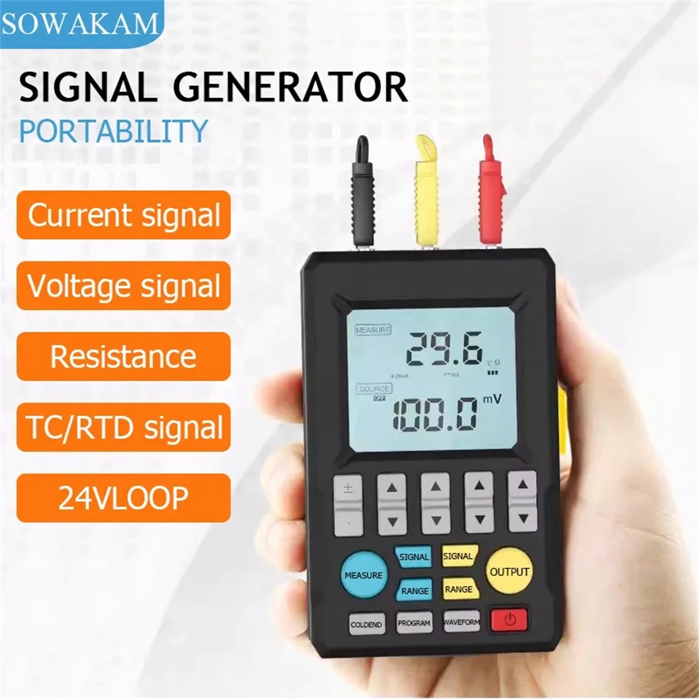 

TH-S10 Signal Generator Sinal Sources Transmitter 4-20mA 10V Multifunctional Analog RTD Couple Calibrator for Generator