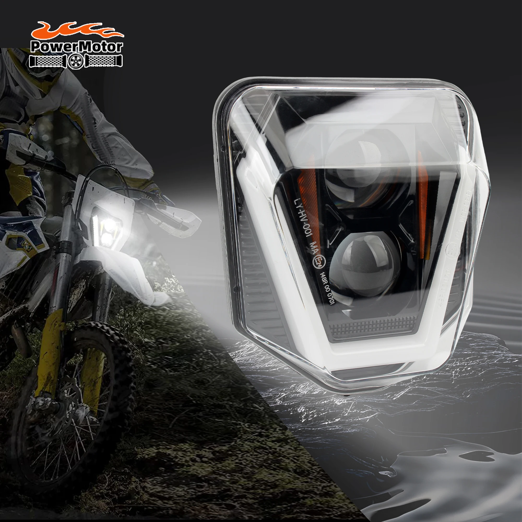 

E24 Motorcycle Headlight LED Light Wick For Husqvarna TE FE TC FC 125 250 300 350 450 501 701 250i 300i Motocross Headlamp Parts