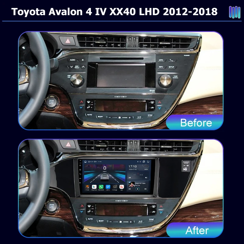 Android car radio AI VOICE roadivox for Toyota Avalon 4 IV XX40 LHD 2012 2018 GPS Navigation video Multimedia Player tape